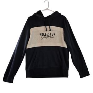 Hollister Men's Hoodie Navy Blue Size S